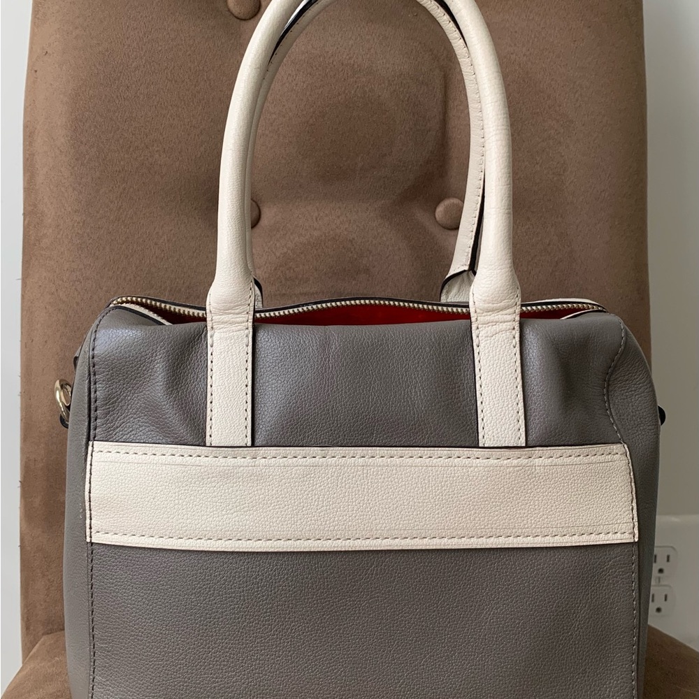 Kate Spade Alice Court KAYA Convertible Satchel Gray Off White - Picture 2 of 5